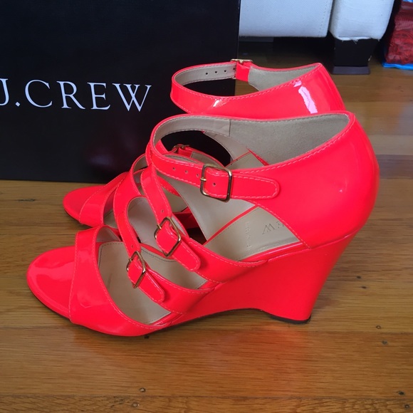 J. Crew Shoes - J.Crew neon pink wedges